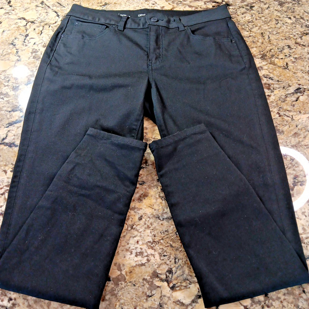 Size 12 X 29 Denver Hayes Stretch Mid Rise Black Womens Jeans Very Good Cond.
